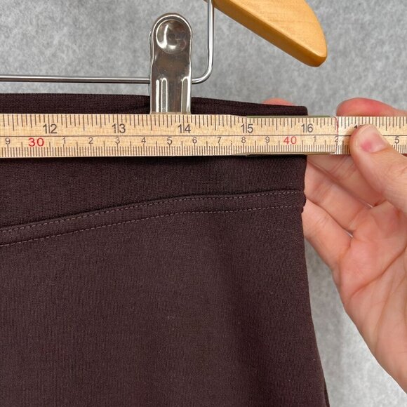 Eileen Fisher Ponte Knit Straight Leg Pull On Pant Size S Chocolate Brown Office - Picture 7 of 11